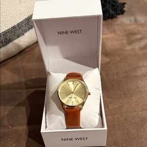 Nine West Gold Dial with Tan Strap Men's Watch